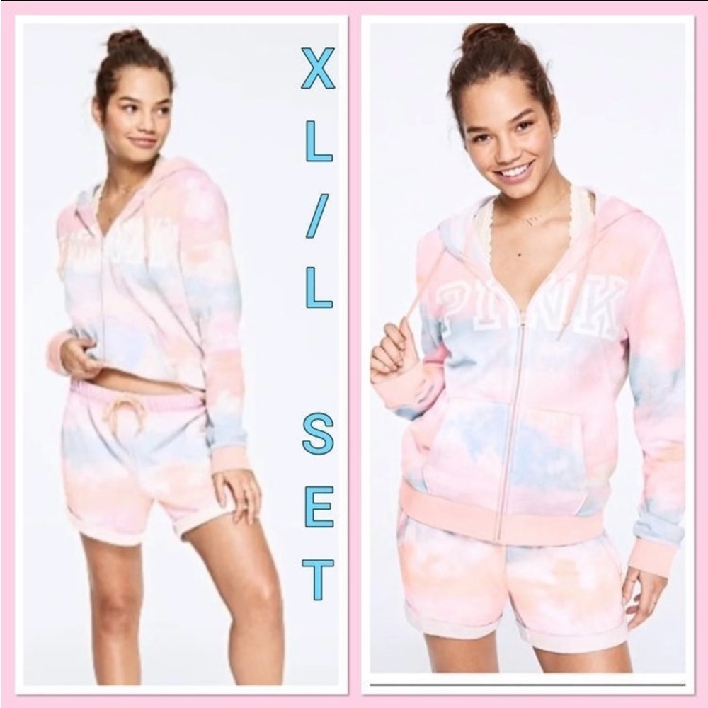 NWT VS PINK TIE DYE SET